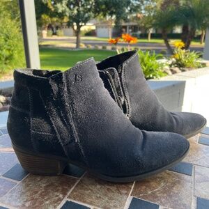Josef Seibel Navy Blue Suede Ankle Boots – Size 39 (Faux Shearling Lined)